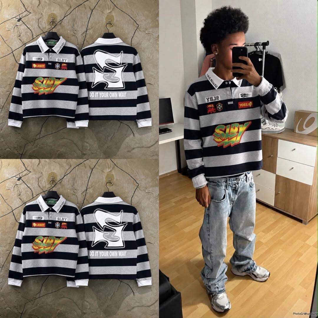 SLBY quality polo top long sleeve