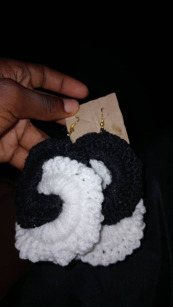 Crochet earrings.