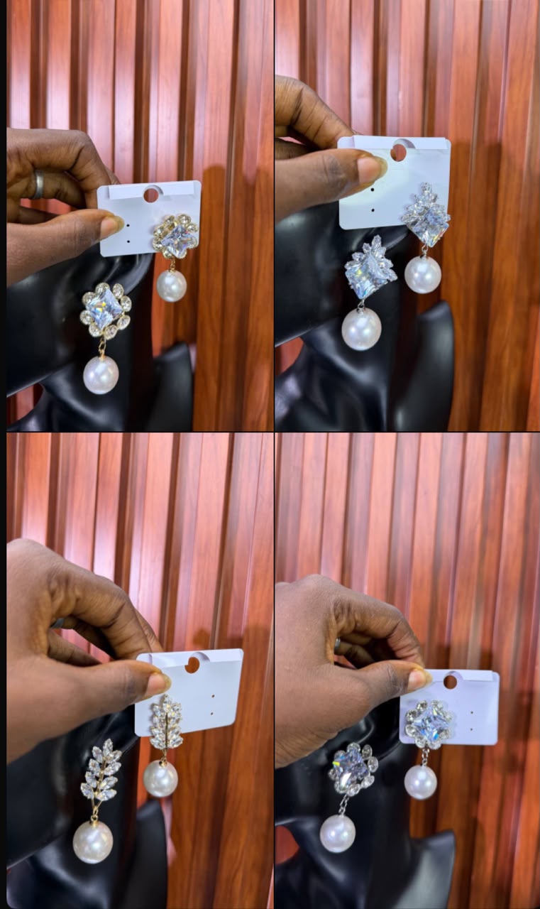 Simple bridal earrings